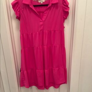 Vibrant Pink Tiered Dress